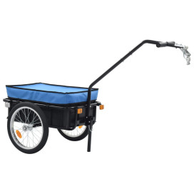 Kék acél kerékpár-utánfutó/kézikocsi 155 x 61 x 83 cm - utánvéttel vagy ingyenes szállítással