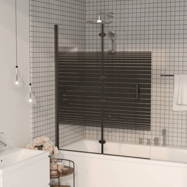 Fekete ESG zuhanykabin összecsukható ajtóval 100 x 140 cm - utánvéttel vagy ingyenes szállítással