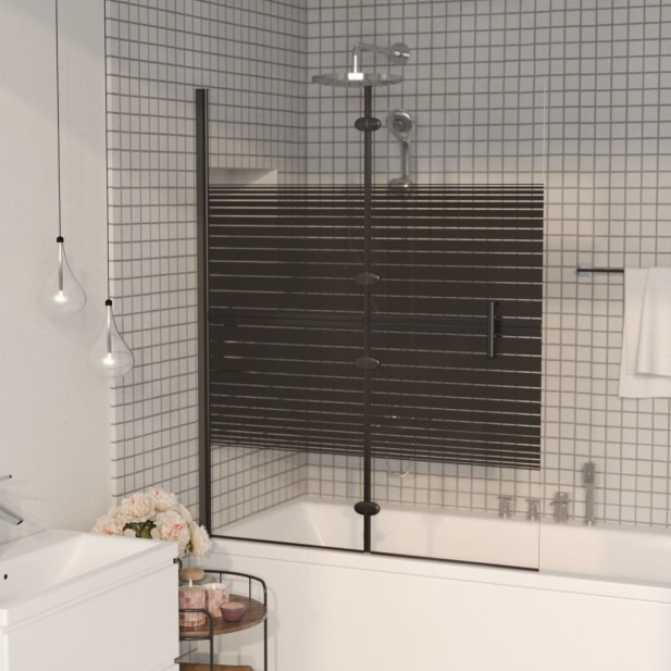 Fekete ESG zuhanykabin összecsukható ajtóval 120x140 cm - utánvéttel vagy ingyenes szállítással