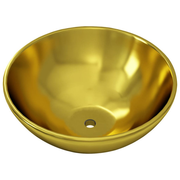 Aranyszínű kerámia mosdókagyló 32,5 x 14 cm - utánvéttel vagy ingyenes szállítással