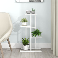 Fehér 4 szintes acél virágtartó állvány 43 x 22 x 76 cm - utánvéttel vagy ingyenes szállítással