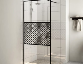 Fekete zuhanyfal átlátszó ESG üveggel 80 x 195 cm - utánvéttel vagy ingyenes szállítással