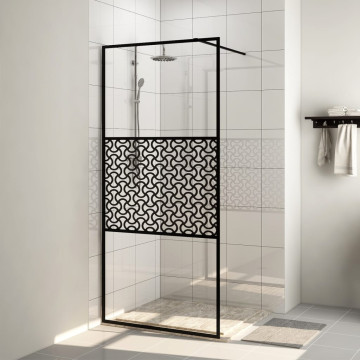 Fekete zuhanyfal átlátszó ESG üveggel 80 x 195 cm - utánvéttel vagy ingyenes szállítással