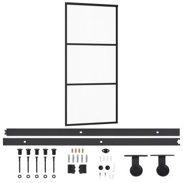 ESG üveg és alumínium tolóajtó fémszerelvény-szettel 90x205 cm - utánvéttel vagy ingyenes szállítással
