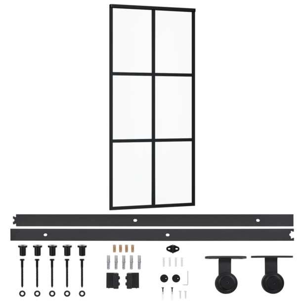 ESG üveg és alumínium tolóajtó fémszerelvény-szettel 90x205 cm - utánvéttel vagy ingyenes szállítással