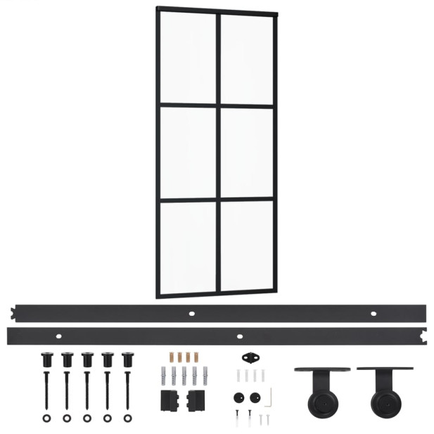 ESG üveg és alumínium tolóajtó fémszerelvény-szettel 90x205 cm - utánvéttel vagy ingyenes szállítással