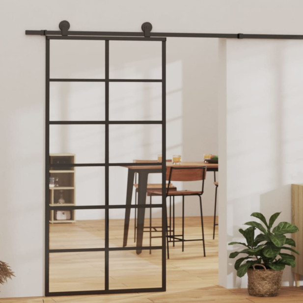 ESG üveg és alumínium tolóajtó fémszerelvény-szettel 90x205 cm - utánvéttel vagy ingyenes szállítással