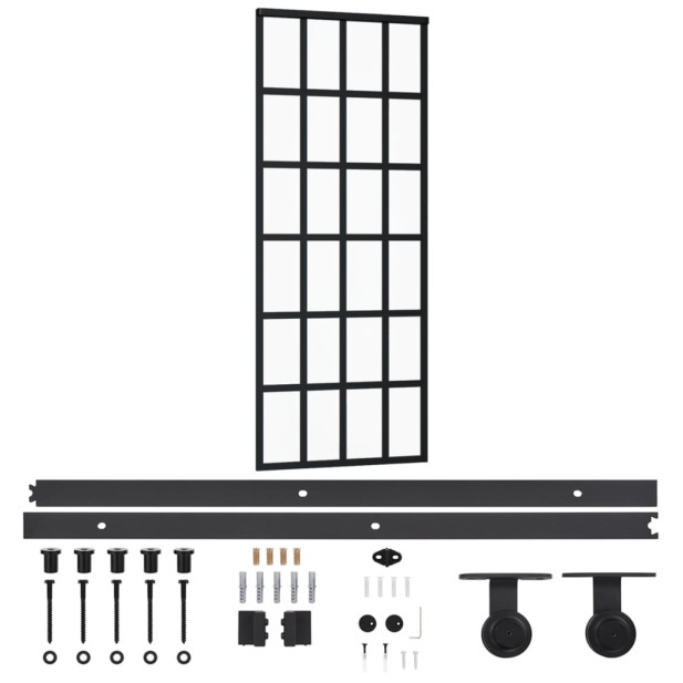ESG üveg és alumínium tolóajtó fémszerelvény-szettel 76x205 cm - utánvéttel vagy ingyenes szállítással
