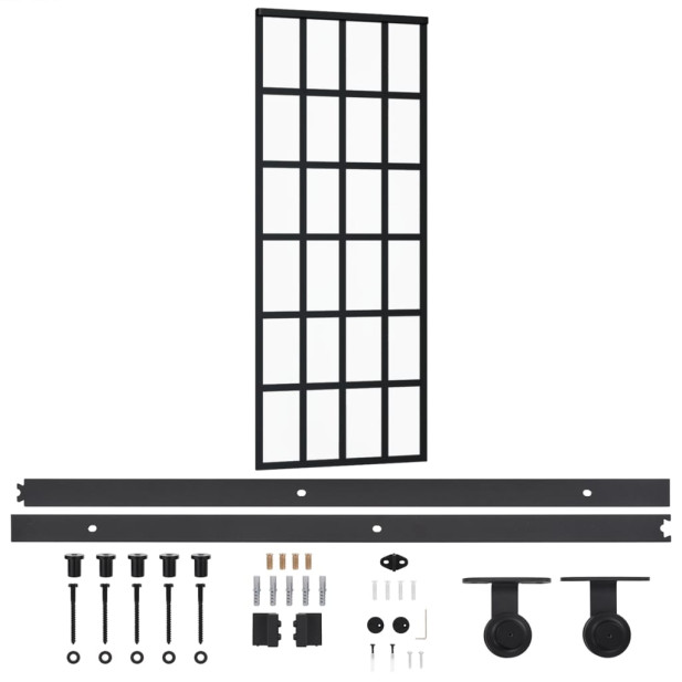 ESG üveg és alumínium tolóajtó fémszerelvény-szettel 76x205 cm - utánvéttel vagy ingyenes szállítással