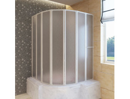 Zuhanyzó kádparaván 140 x 168 cm 7 panelek behajtható törülközőtartó - utánvéttel vagy ingyenes szállítással