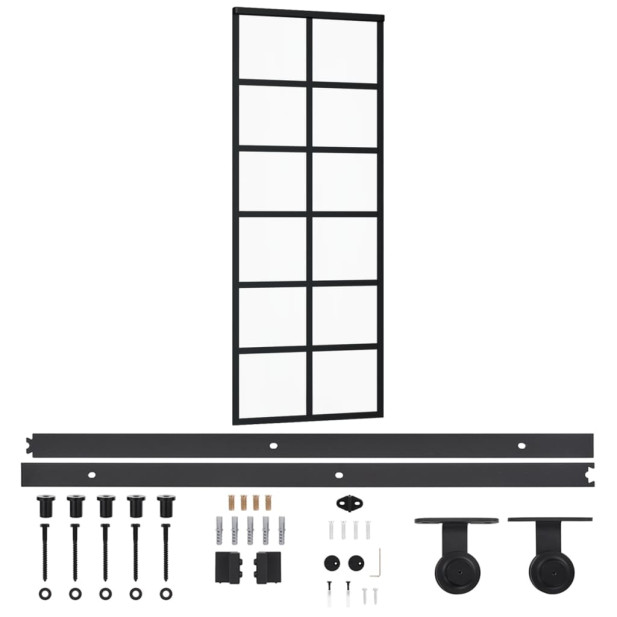 ESG üveg és alumínium tolóajtó fémszerelvény-szettel 76x205 cm - utánvéttel vagy ingyenes szállítással