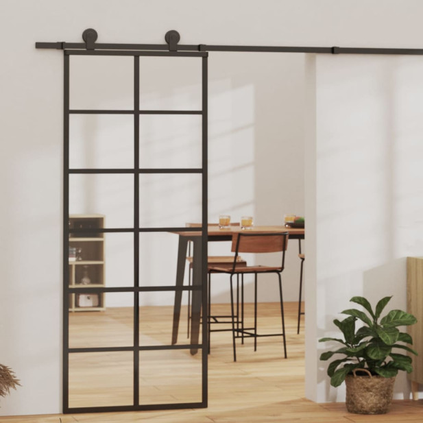 ESG üveg és alumínium tolóajtó fémszerelvény-szettel 76x205 cm - utánvéttel vagy ingyenes szállítással
