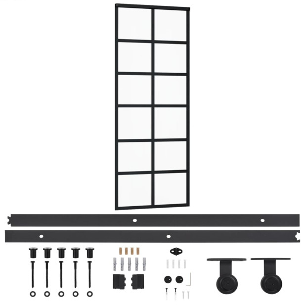 ESG üveg és alumínium tolóajtó fémszerelvény-szettel 76x205 cm - utánvéttel vagy ingyenes szállítással