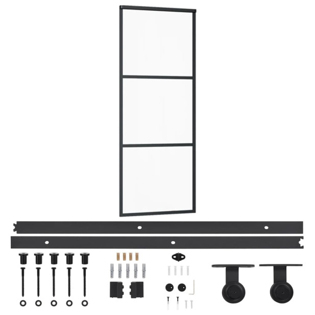 ESG üveg és alumínium tolóajtó fémszerelvény-szettel 76x205 cm - utánvéttel vagy ingyenes szállítással
