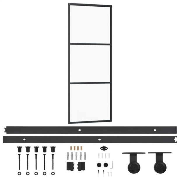 ESG üveg és alumínium tolóajtó fémszerelvény-szettel 76x205 cm - utánvéttel vagy ingyenes szállítással