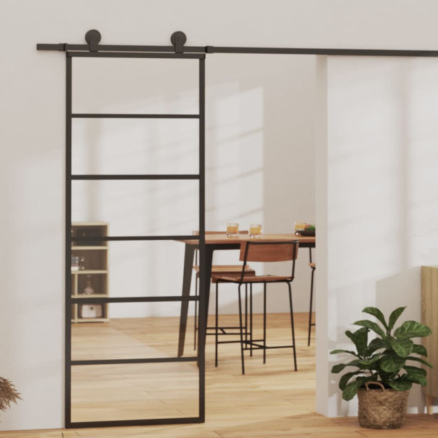ESG üveg és alumínium tolóajtó fémszerelvény-szettel 76x205 cm - utánvéttel vagy ingyenes szállítással