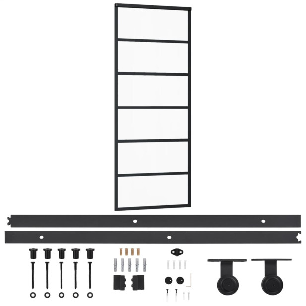 ESG üveg és alumínium tolóajtó fémszerelvény-szettel 76x205 cm - utánvéttel vagy ingyenes szállítással