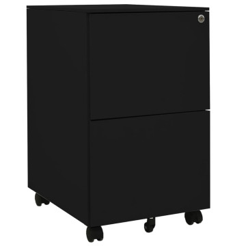 Fekete acél mobil iratszekrény 39 x 45 x 67 cm - utánvéttel vagy ingyenes szállítással