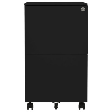Fekete acél mobil iratszekrény 39 x 45 x 67 cm - utánvéttel vagy ingyenes szállítással