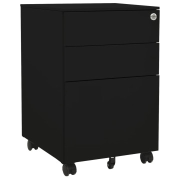 Fekete acél mobil iratszekrény 39 x 45 x 60 cm - utánvéttel vagy ingyenes szállítással
