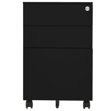 Fekete acél mobil iratszekrény 39 x 45 x 60 cm - utánvéttel vagy ingyenes szállítással