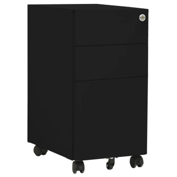 Fekete acél mobil iratszekrény 30 x 45 x 59 cm - utánvéttel vagy ingyenes szállítással