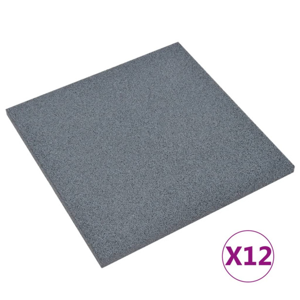 12 db szürke ütéscsillapító gumilap 50 x 50 x 3 cm - utánvéttel vagy ingyenes szállítással