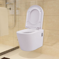 Falra szerelhető fehér kerámia WC rejtett öblítőtartállyal - utánvéttel vagy ingyenes szállítással