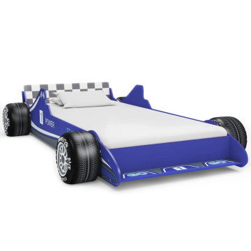 Kék versenyautó formájú gyerekágy 90 x 200 cm - utánvéttel vagy ingyenes szállítással