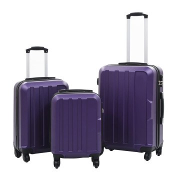 3 db lila keményfalú ABS gurulós bőrönd - utánvéttel vagy ingyenes szállítással