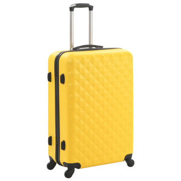 3 db sárga keményfalú ABS gurulós bőrönd - utánvéttel vagy ingyenes szállítással