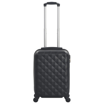 Fekete keményfalú ABS gurulós bőrönd - utánvéttel vagy ingyenes szállítással