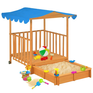 Kék fa gyermekjátszóház homokozóval UV50 - utánvéttel vagy ingyenes szállítással