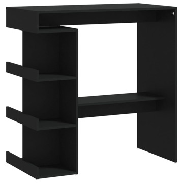 Fekete szerelt fa bárasztal tárolópolccal 100 x 50 x 101,5 cm - utánvéttel vagy ingyenes szállítással