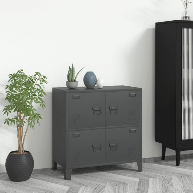 Antracitszürke acél irattartó szekrény 75 x 40 x 80 cm - utánvéttel vagy ingyenes szállítással