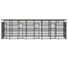Acél kültéri kutyakennel tetővel 14,75 m² - utánvéttel vagy ingyenes szállítással