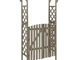 Szürke tömör fenyőfa pergola kapuval 116 x 40 x 204 cm - utánvéttel vagy ingyenes szállítással