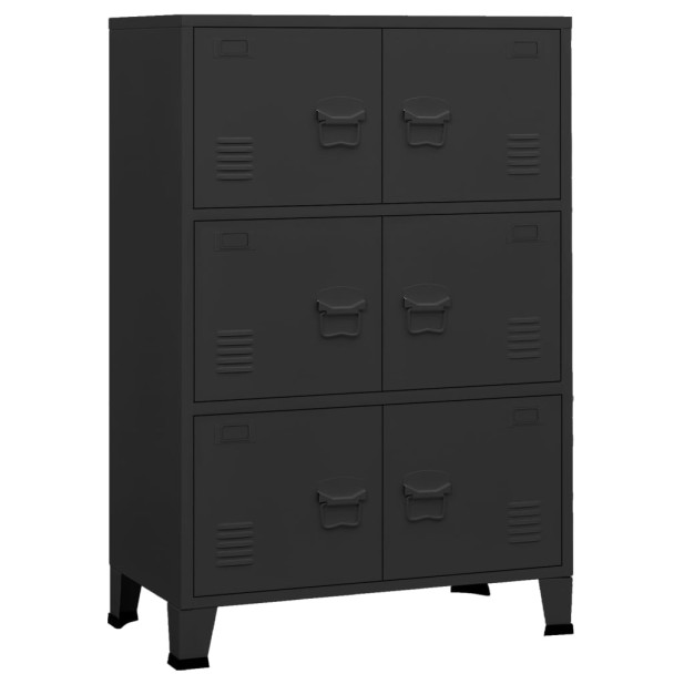 Fekete fém ipari tárolószekrény 75 x 40 x 115 cm - utánvéttel vagy ingyenes szállítással