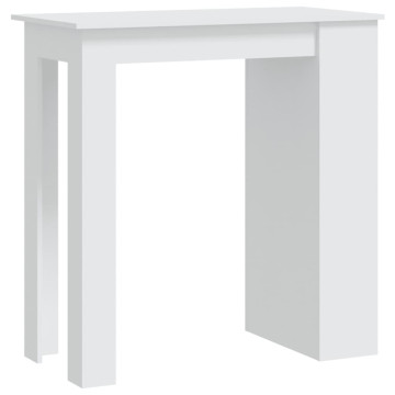 Fehér forgácslap bárasztal tárolórekesszel 102 x 50 x 103,5 cm - utánvéttel vagy ingyenes szállítással
