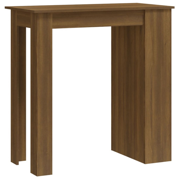 Barna tölgy színű bárasztal tárolópolccal 102 x 50 x 103,5 cm - utánvéttel vagy ingyenes szállítással