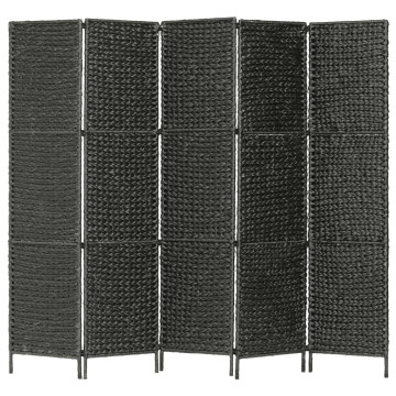 Fekete 5-paneles vízijácint paraván 193 x 160 cm - utánvéttel vagy ingyenes szállítással