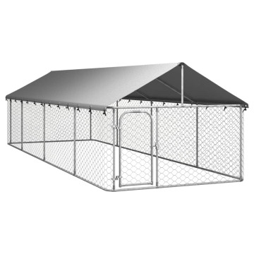 Kültéri kutyakennel tetővel 600 x 200 x 150 cm - utánvéttel vagy ingyenes szállítással