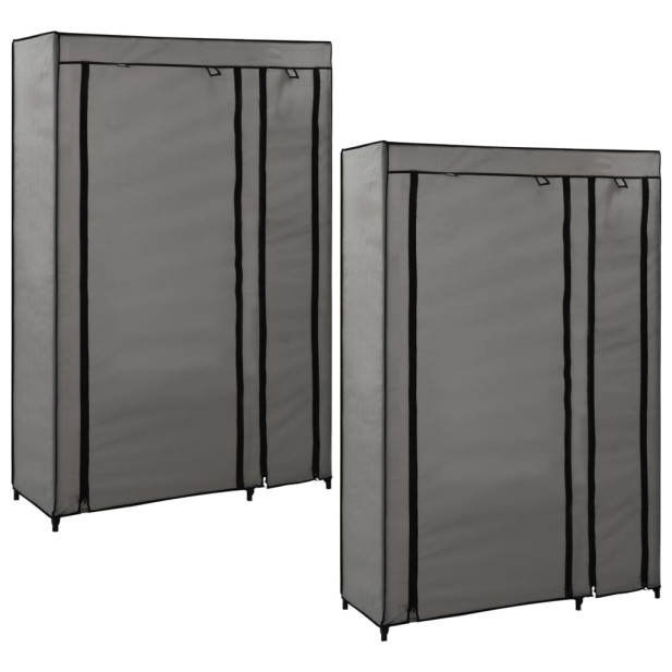 2 db szürke összecsukható szövet ruhásszekrény 110x45x175 cm - utánvéttel vagy ingyenes szállítással