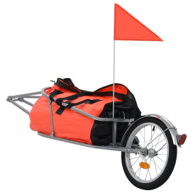Kerékpár-utánfutó narancssárga/fekete táskával - utánvéttel vagy ingyenes szállítással