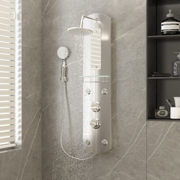 Ezüstszínű zuhanypanel 25 x 43 x 110 cm - utánvéttel vagy ingyenes szállítással