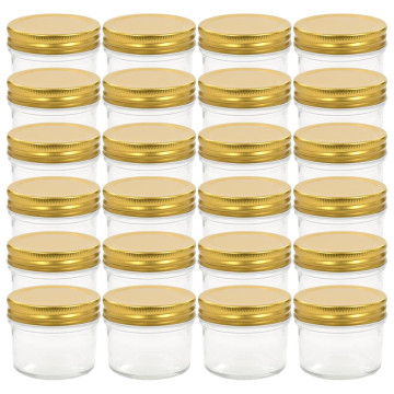 24 db 110 ml-es befőttesüveg aranyszínű tetővel - utánvéttel vagy ingyenes szállítással