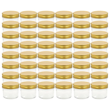 48 db 110 ml-es befőttesüveg aranyszínű tetővel - utánvéttel vagy ingyenes szállítással