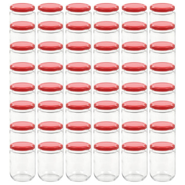 48 db 230 ml-es befőttesüveg piros tetővel - utánvéttel vagy ingyenes szállítással