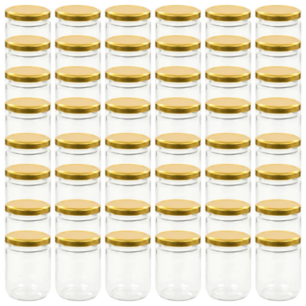 48 db 230 ml-es befőttesüveg aranyszínű tetővel - utánvéttel vagy ingyenes szállítással