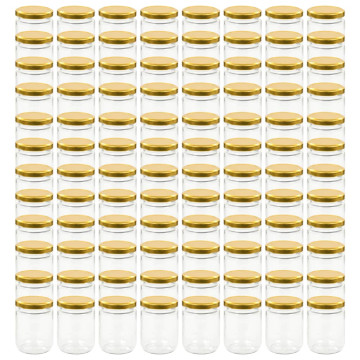 96 db 230 ml-es befőttesüveg aranyszínű tetővel - utánvéttel vagy ingyenes szállítással